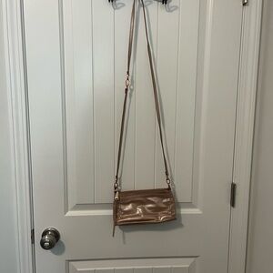 HOBO Rose Gold Crossbody Bag with Luxurious Metallic Finish